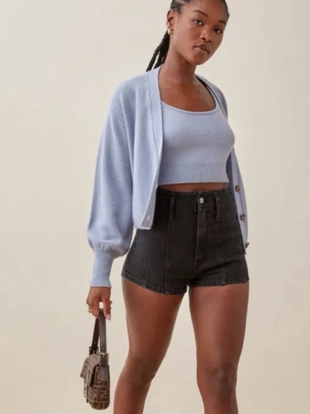 Reformation Black Shorts Havana High Rise Cheeky